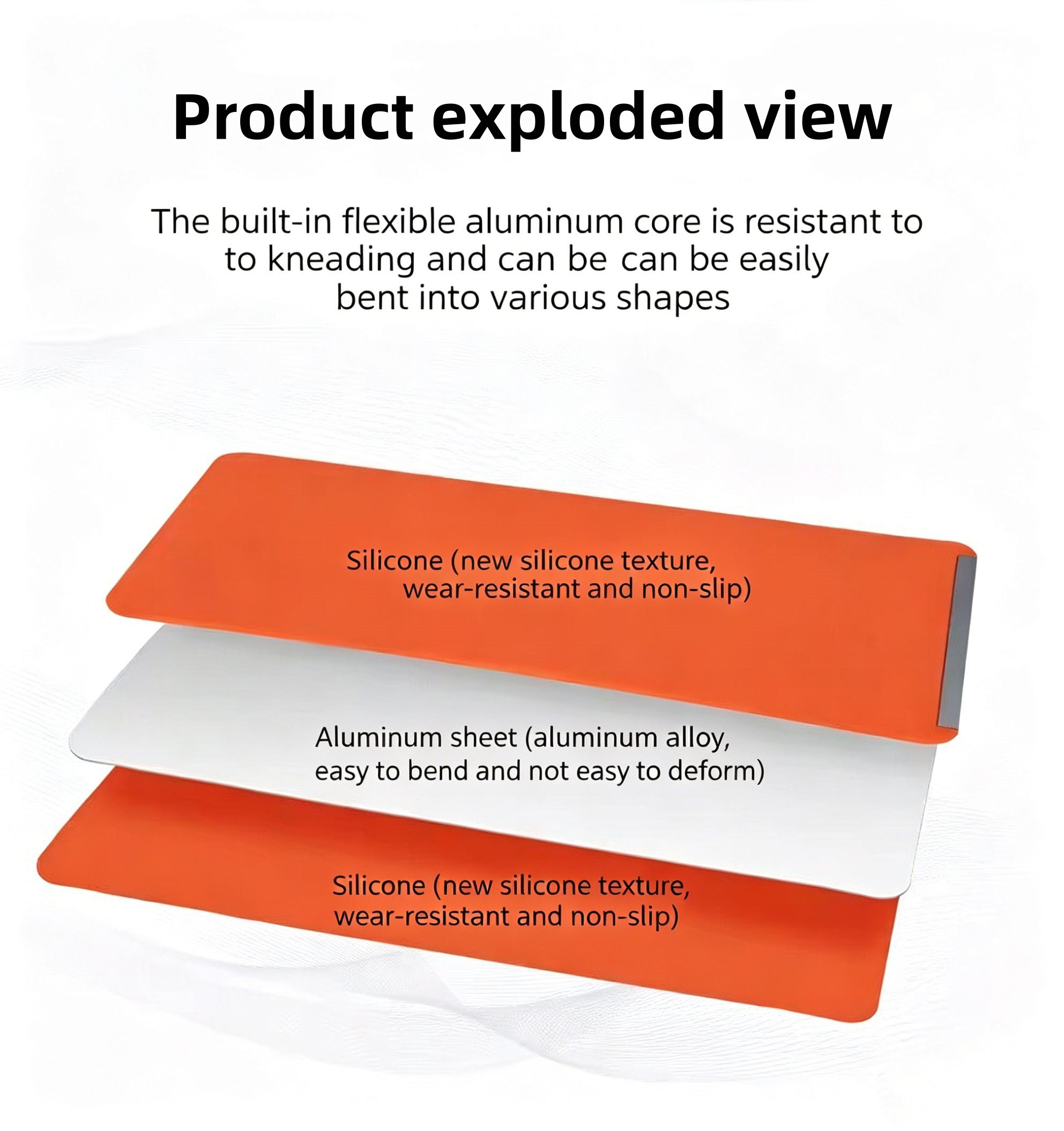 New Arrivals Multi-Functional Silicone Phone Stand, Adjustable Multi-Angle Holder, Non-Slip & Bendable for All Phones & Tablets Black/Orange