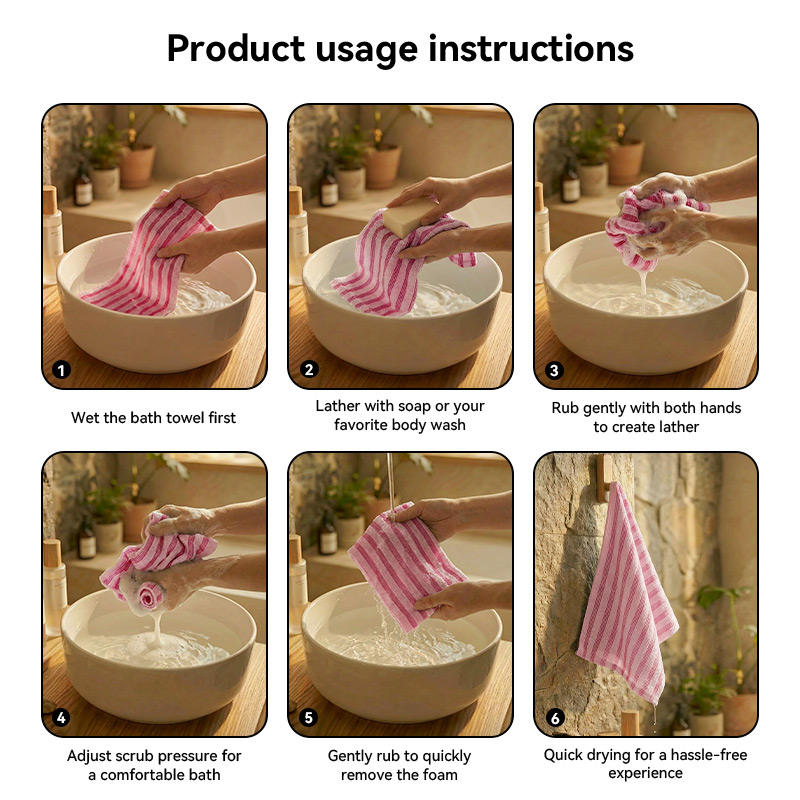 Japanese Style Exfoliating Bath Strip, African long net bath sponge Towel for Deep Cleaning, Back Scrub Wash Cloth for Men & Women for daily use