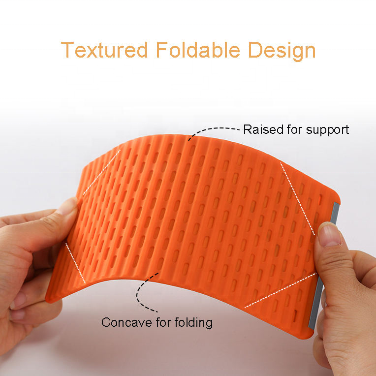 New Arrivals Multi-Functional Silicone Phone Stand, Adjustable Multi-Angle Holder, Non-Slip & Bendable for All Phones & Tablets Black/Orange