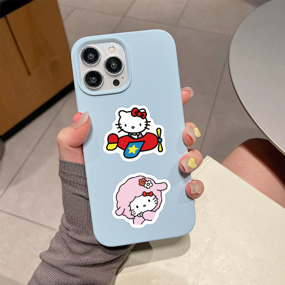 100 Pcs Hello Kitty Stickers Set Waterproof Cute Cartoon Decals for DIY Laptops Luggage Water Bottles Phone Cases