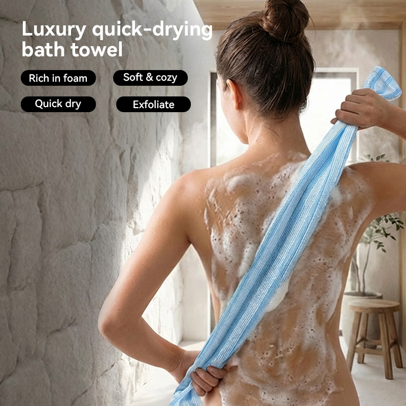 Japanese Style Exfoliating Bath Strip, African long net bath sponge Towel for Deep Cleaning, Back Scrub Wash Cloth for Men & Women for daily use
