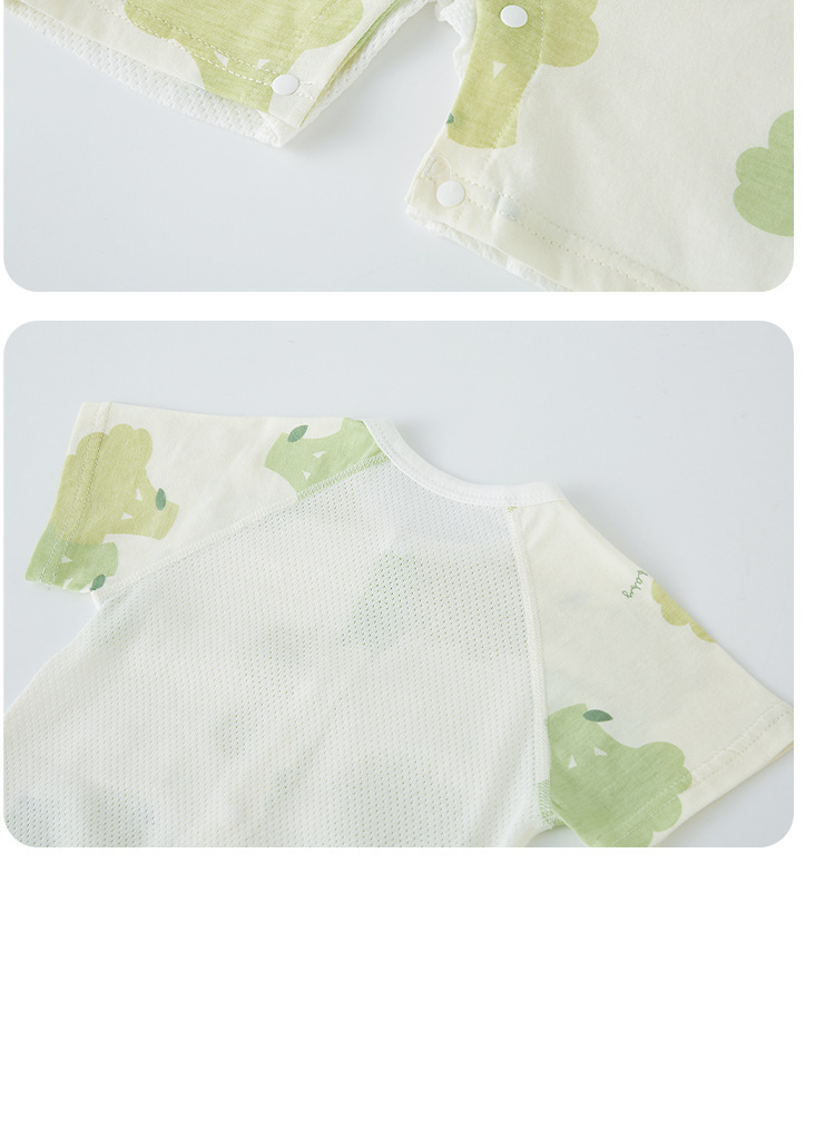 Baby bag diaper pure cotton short-sleeved newborn one-piece dress for summer lightweight and breathable baby double-layer belly protector triangle for crawling