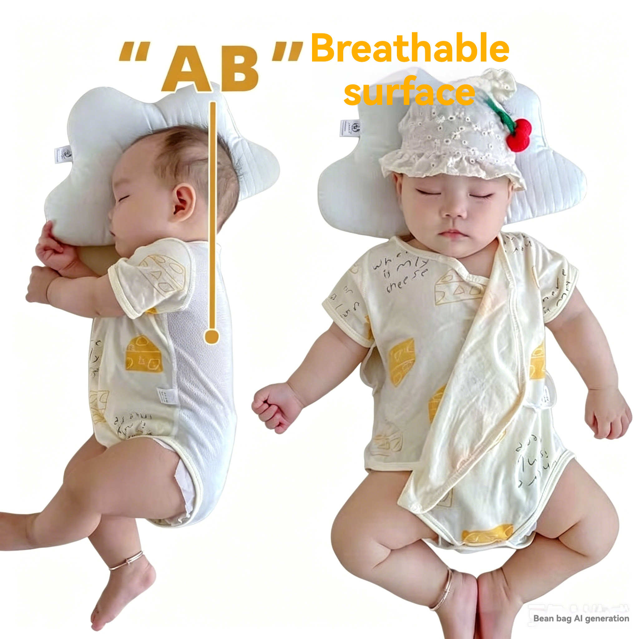 Baby bag diaper pure cotton short-sleeved newborn one-piece dress for summer lightweight and breathable baby double-layer belly protector triangle for crawling