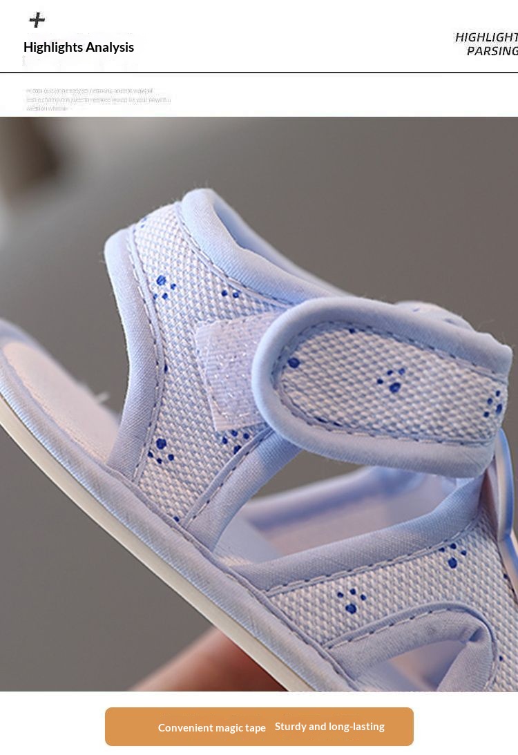 Summer 6-12 months baby sandals for infants aged 0-1 years. Boys and girls toddler shoes with convenient Velcro fastening and anti-slip soft soles.