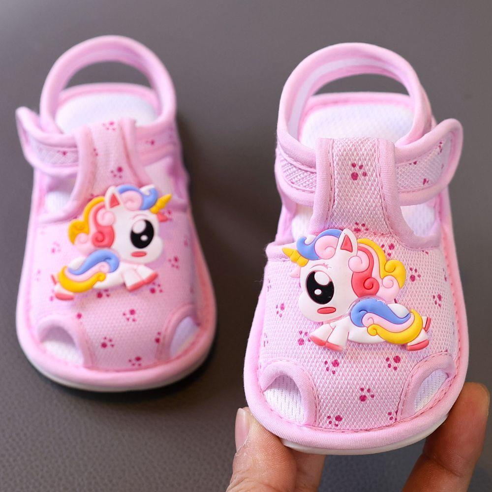 Summer 6-12 months baby sandals for infants aged 0-1 years. Boys and girls toddler shoes with convenient Velcro fastening and anti-slip soft soles.