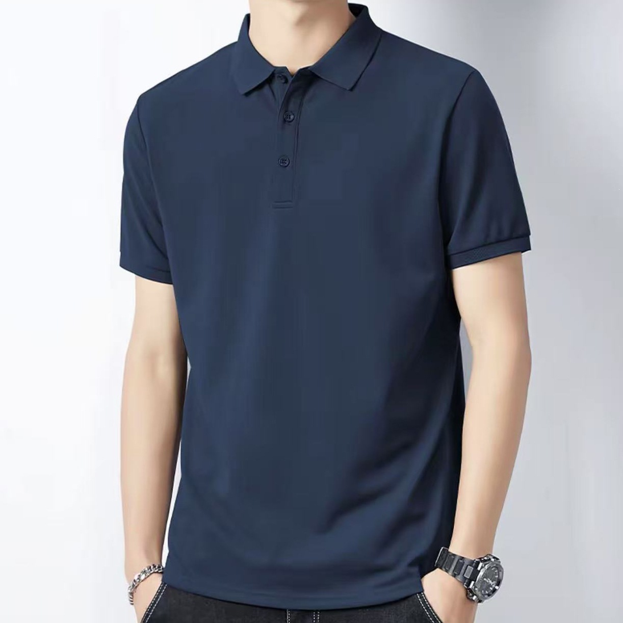 Polo shirt men's work uniform short-sleeved men's polo shirt summer men's clothing short-sleeved cool-feeling lightweight men's short-sleeved T-shirt