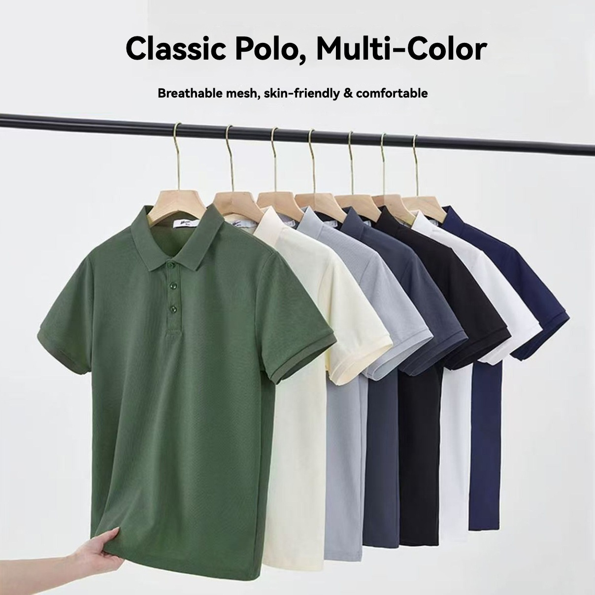 Polo shirt men's work uniform short-sleeved men's polo shirt summer men's clothing short-sleeved cool-feeling lightweight men's short-sleeved T-shirt