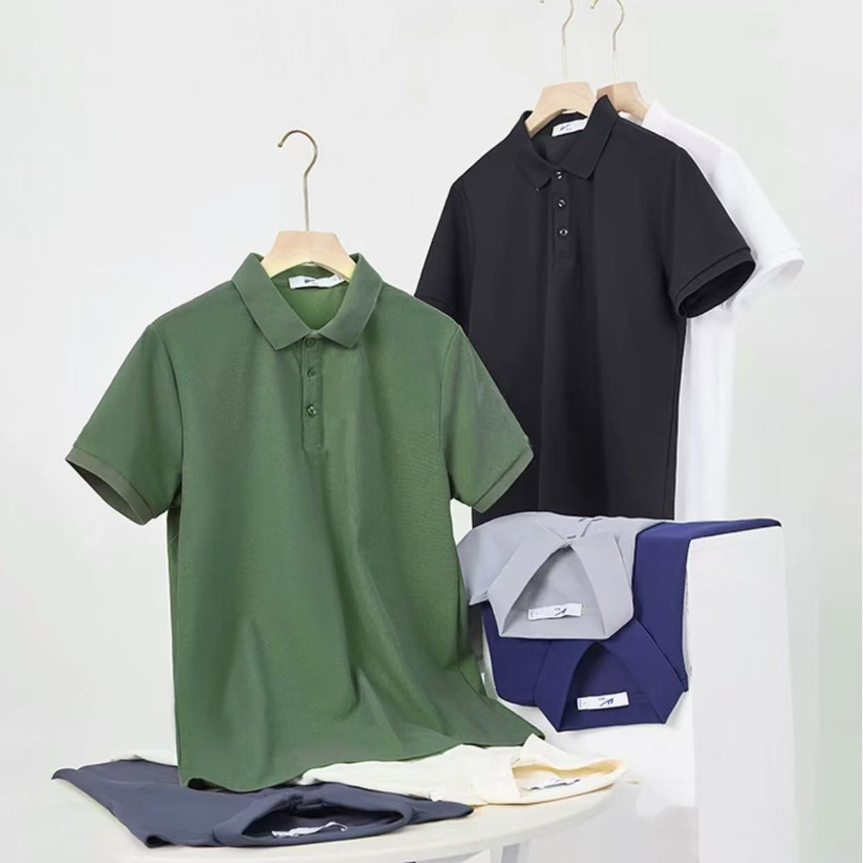 Polo shirt men's work uniform short-sleeved men's polo shirt summer men's clothing short-sleeved cool-feeling lightweight men's short-sleeved T-shirt