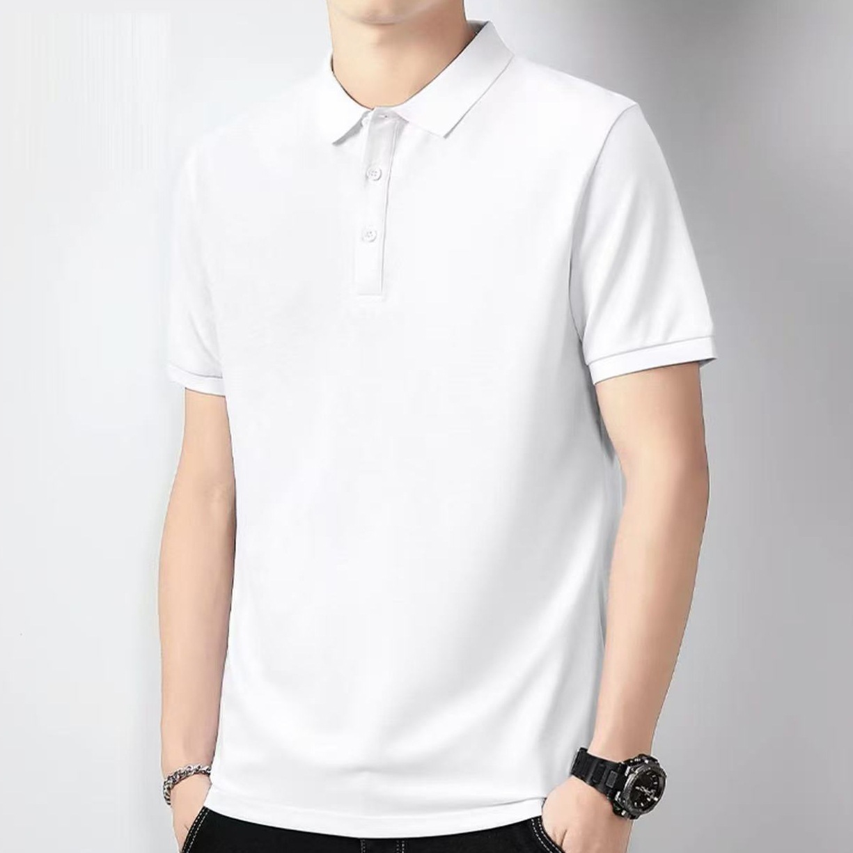Polo shirt men's work uniform short-sleeved men's polo shirt summer men's clothing short-sleeved cool-feeling lightweight men's short-sleeved T-shirt