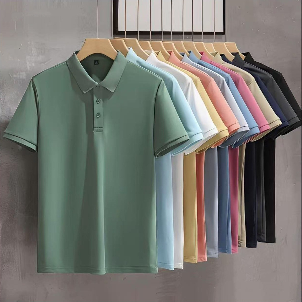 Polo shirt men's work uniform short-sleeved men's polo shirt summer men's clothing short-sleeved cool-feeling lightweight men's short-sleeved T-shirt