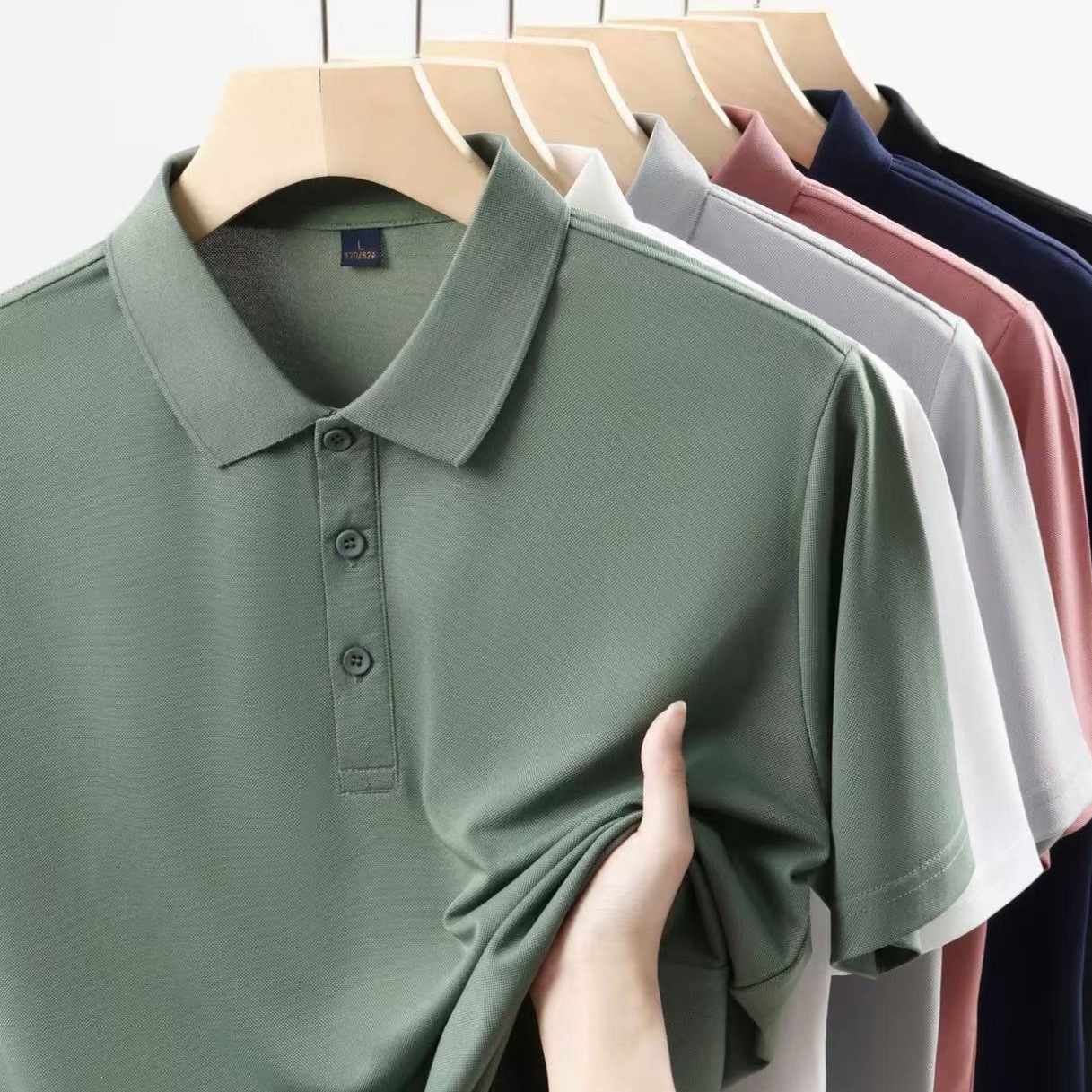 Polo shirt men's work uniform short-sleeved men's polo shirt summer men's clothing short-sleeved cool-feeling lightweight men's short-sleeved T-shirt
