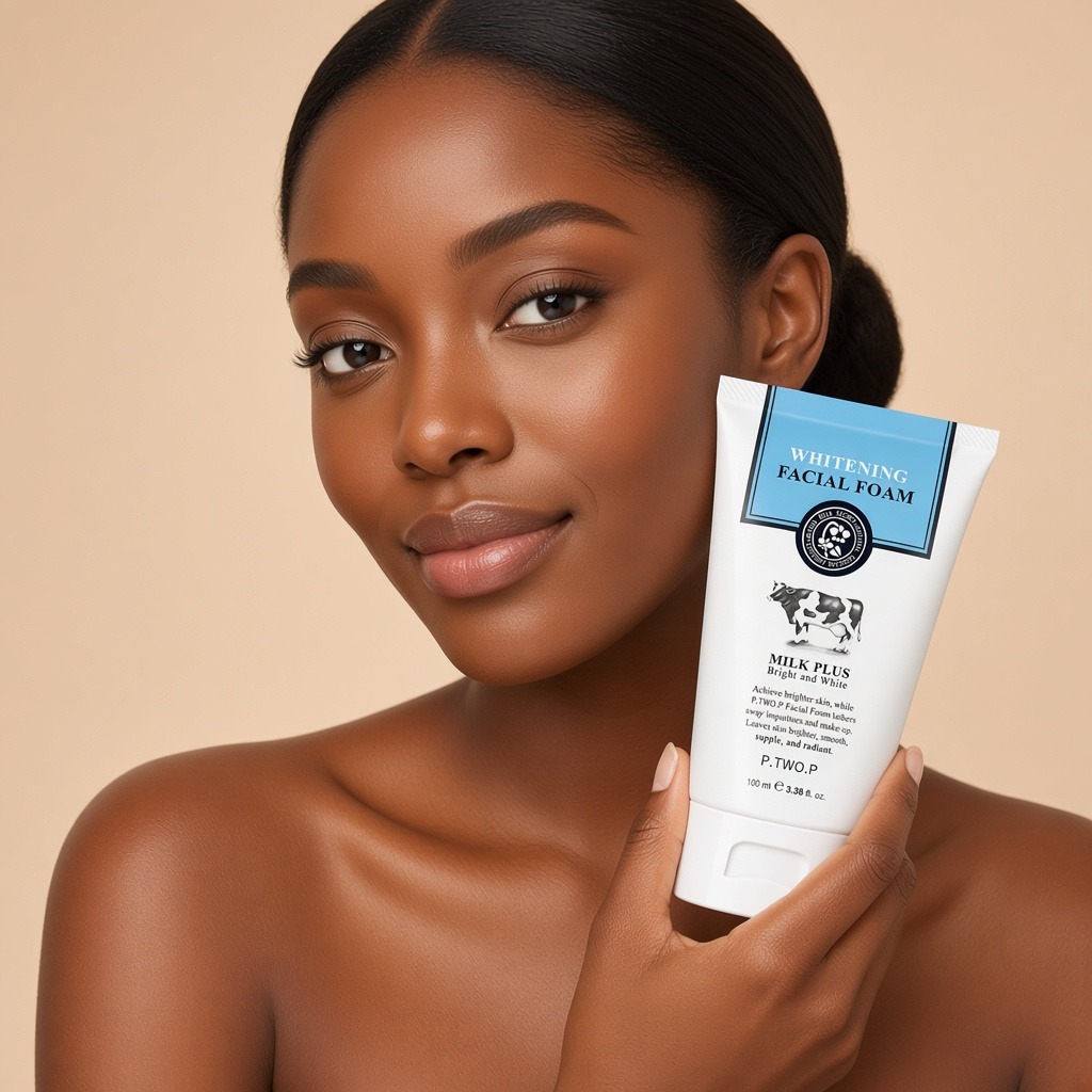 PTWOP Whitening Facial Cleanser Foam Moisturizing Deep Remove Cleansing Acne Milk Oil Control Exfoliating Shrink Pores Face Wash