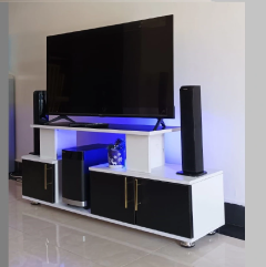 Istanbul 2 Modern TV Stand With LED Lights-Stylish TV Cabinet with built-in LED Lighting, sleek modern design, and spacious storage shelves . Perfect for TVs up to 55 inches adding elegance and beauty
