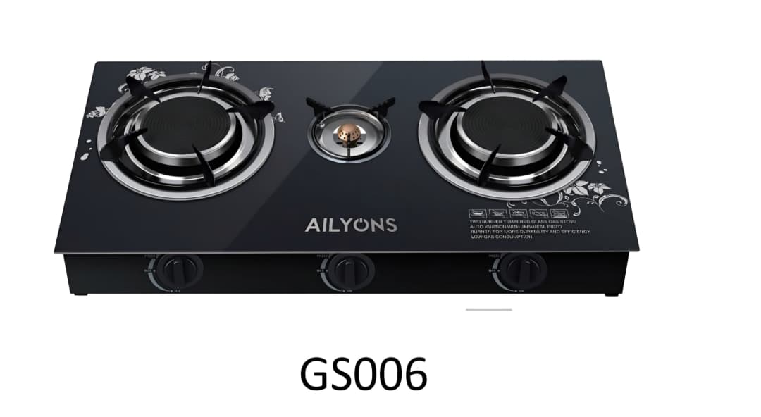 Ailyons infrared 3 Burner  Gas Stove Three Burner Glass Table Top  Burner Cooker GS006