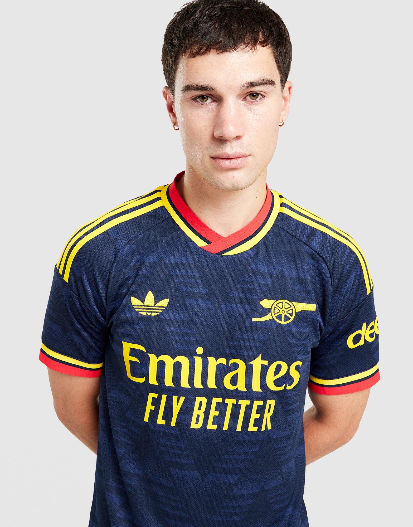 🔵🟡 GUNNERS BANANA LEGACY! Original Arsenal FC 2026/27 Away Jersey – Premium Navy Blue Football Shirt with Bruised Banana-Inspired Graphic & Yellow-Red Details ⚽🔥
