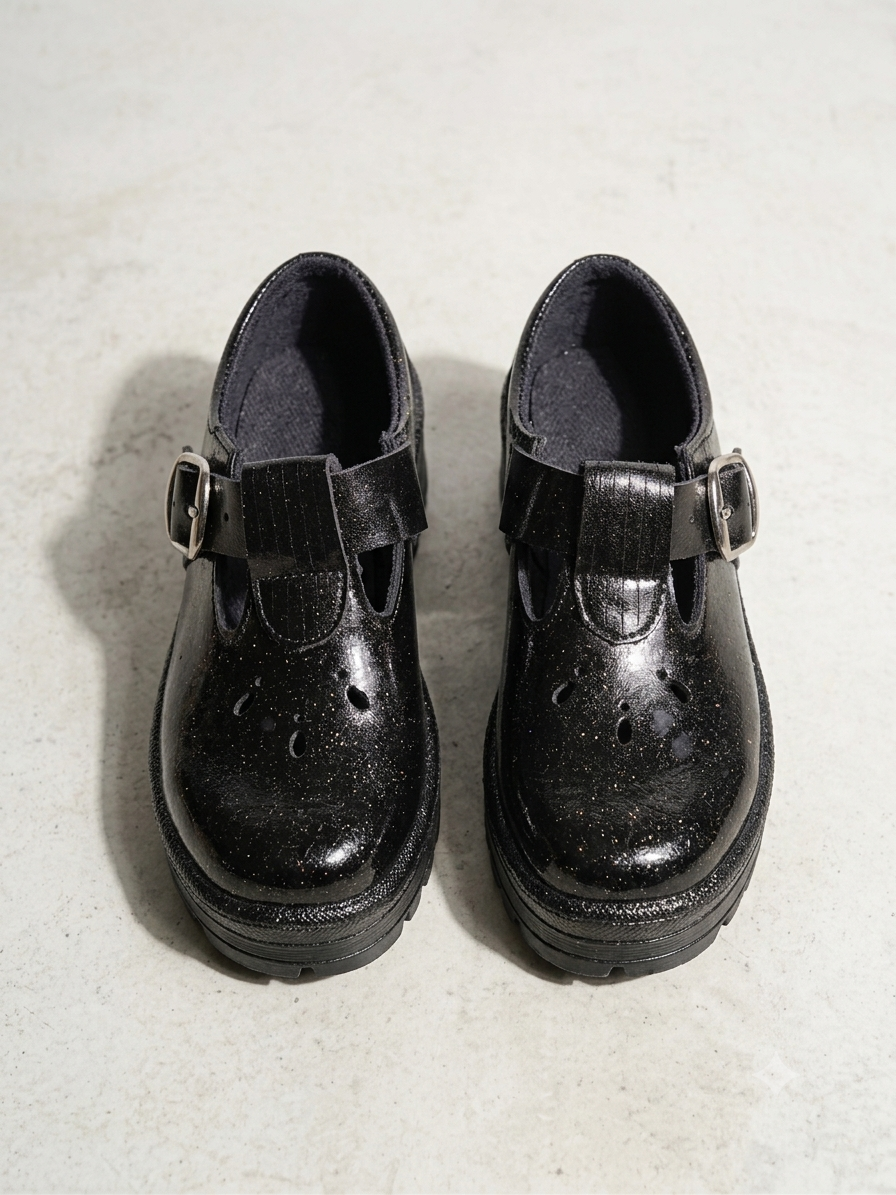 Back to School Girls Black School Shoes Buckle Strap School Uniform Shoes Durable Leather Student Shoes Non-Slip Rubber Sole Comfortable Kindergarten Primary School Formal Girls shoes from Size 23-44