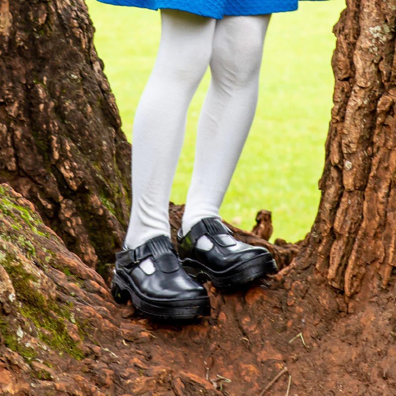 Back to School Girls Black School Shoes Buckle Strap School Uniform Shoes Durable Leather Student Shoes Non-Slip Rubber Sole Comfortable Kindergarten Primary School Formal Girls shoes from Size 23-44