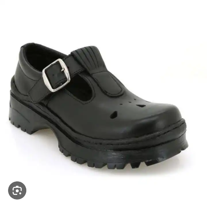 Back to School Girls Black School Shoes Buckle Strap School Uniform Shoes Durable Leather Student Shoes Non-Slip Rubber Sole Comfortable Kindergarten Primary School Formal Girls shoes from Size 23-44