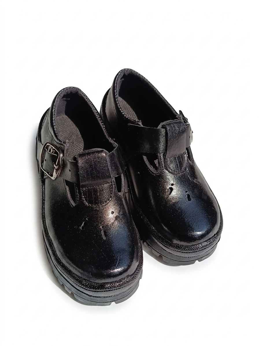 Back to School Girls Black School Shoes Buckle Strap School Uniform Shoes Durable Leather Student Shoes Non-Slip Rubber Sole Comfortable Kindergarten Primary School Formal Girls shoes from Size 23-44