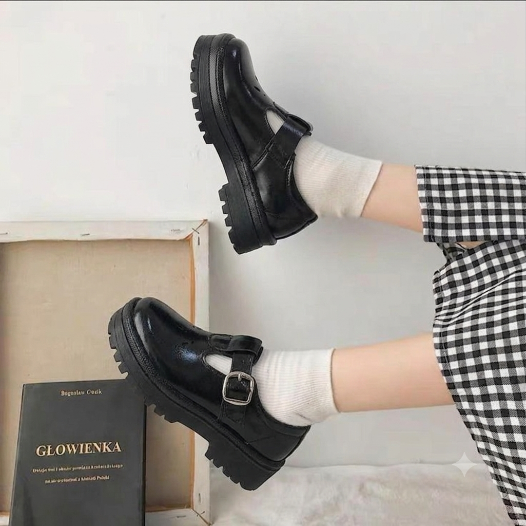 Back to School Girls Black School Shoes Buckle Strap School Uniform Shoes Durable Leather Student Shoes Non-Slip Rubber Sole Comfortable Kindergarten Primary School Formal Girls shoes from Size 23-44