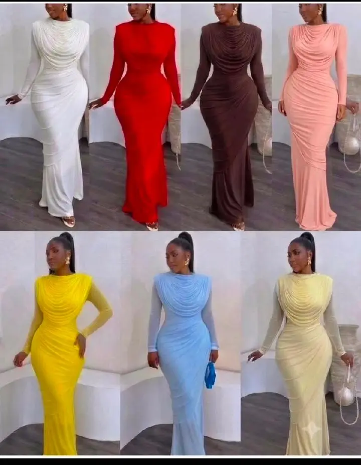 👗 Ruched Long Maxi Dress