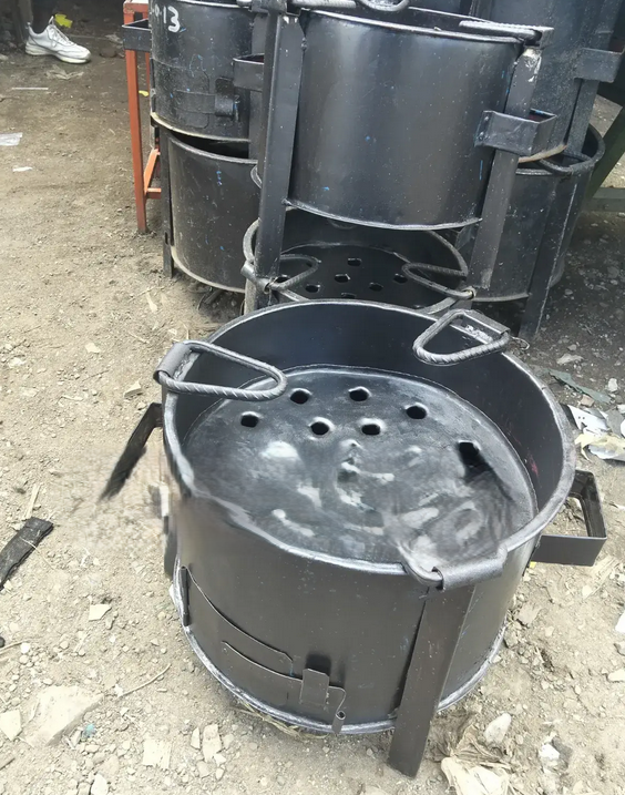 Heavy-duty steel charcoal jikos designed for strong heat retention, durability, and efficient cooking, ideal for home, hotel, and outdoor commercial use.