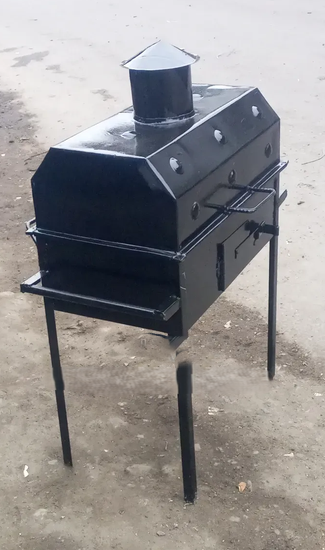 Metallic Charcoal Barbecue Grill for Hotels and Street Vendors size 24