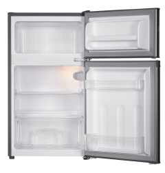 90L Double Door Fridge & Freezer. Energy Saving and convenient for storage of fresh and frozen food. 3 YEARS WARRANTY