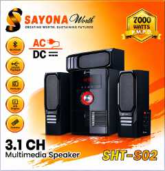 SAYONA SHT S02 3.1CH Multimedia Sound System Surround Sound - 7000W Bluetooth Home Theatre with Remote Control