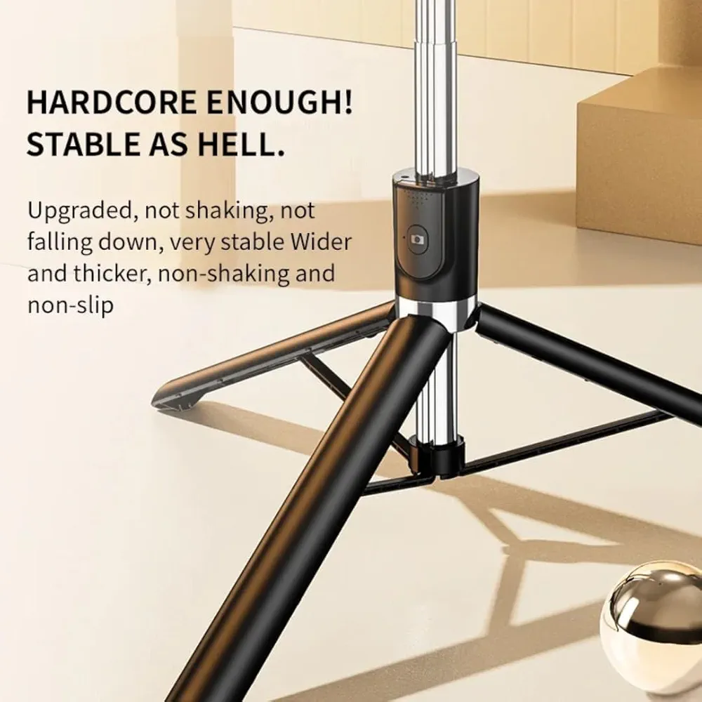 Selfie Stick R1-L (Large) with Wireless Remote and Tripod Stand, Portable, Lightweight, Compatible with All Mobiles