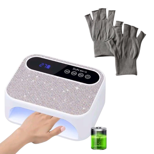 HURRISE Rechargeable UV LED Nail Lamp, 42 LED Chips, Fast Curing Light with Smart Sensor and Touch Function, for Home Salon Manicure of Gel Polish Plus anti uv protection fingerless gloves view 6