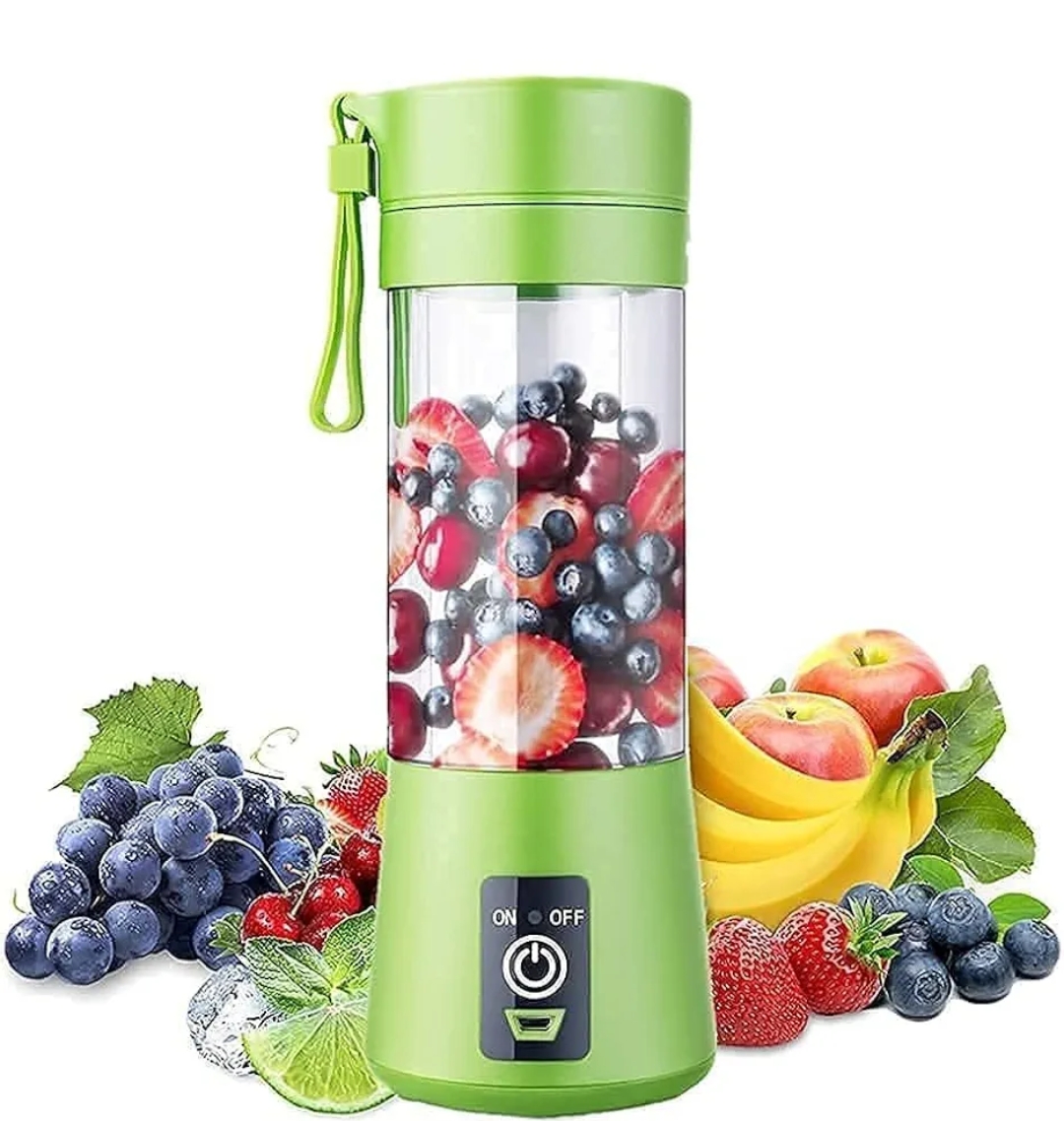 Portable Juicer Blender 6-Blade | USB Rechargeable Smoothie Maker with Built-in Bottle | Personal Fruit Juice & Protein Shake Mixer | Portable blender for Home, Travel & Gym