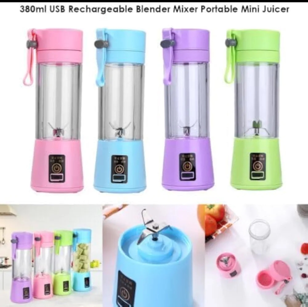 Portable Juicer Blender 6-Blade | USB Rechargeable Smoothie Maker with Built-in Bottle | Personal Fruit Juice & Protein Shake Mixer | Portable blender for Home, Travel & Gym