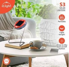 Dlight S3 Solar Lantern D.Light Solar Lamp – Portable, Bright & Reliable Solar Light for Home and Outdoor Use. Solar or USB charging Desk Lamp Table Lamp Reading Lamp Portable Solar Reading Light