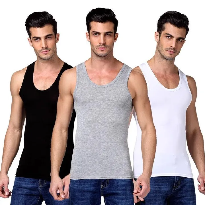 Top Sale 100% Cotton Men's 3 Pack Tank Tops Performance Sleeveless Casual Classic T Shirts Summer Men's Sports Vest Men's Sports Undershirt L-4XL Men's Round Neck Shirt  Best Gifts for Mens M130