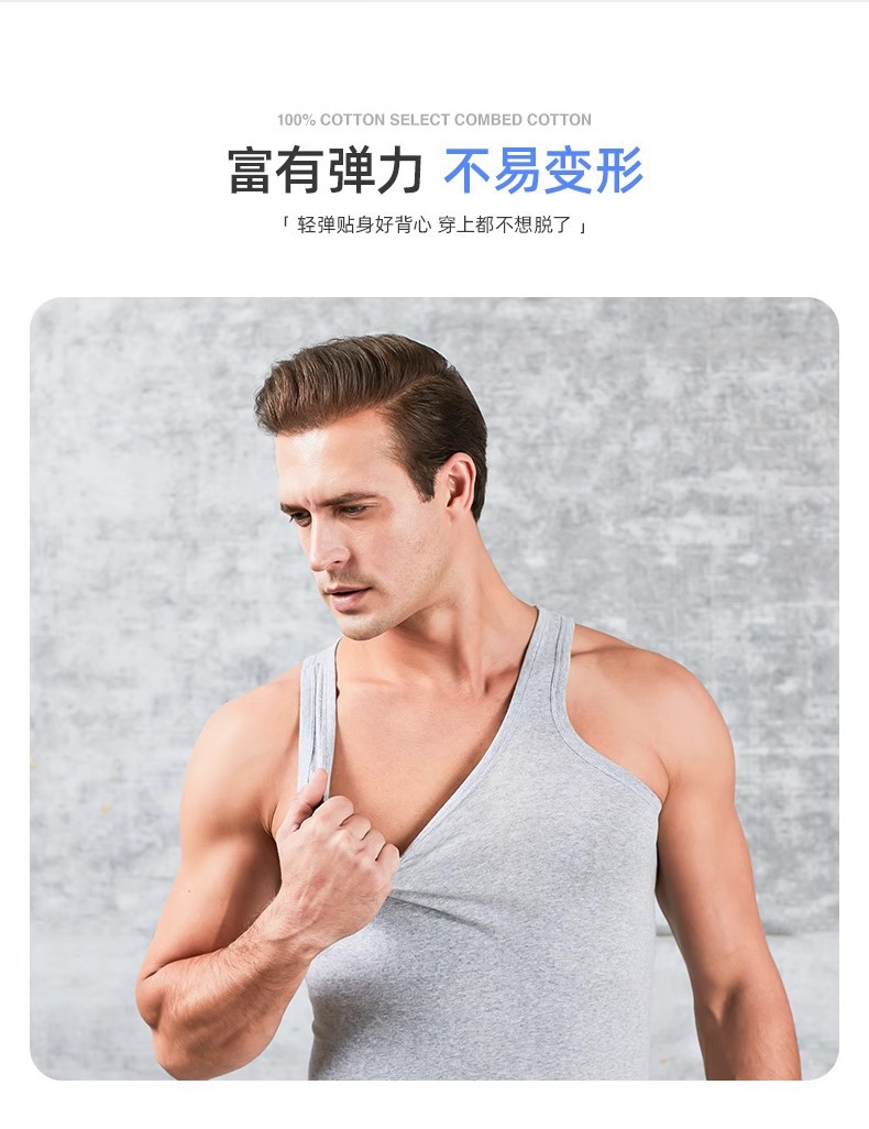 Top Sale 100% Cotton Men's 3 Pack Tank Tops Performance Sleeveless Casual Classic T Shirts Summer Men's Sports Vest Men's Sports Undershirt L-4XL Men's Round Neck Shirt  Best Gifts for Mens M130