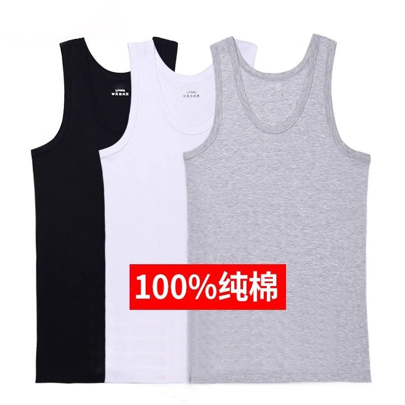 Top Sale 100% Cotton Men's 3 Pack Tank Tops Performance Sleeveless Casual Classic T Shirts Summer Men's Sports Vest Men's Sports Undershirt L-4XL Men's Round Neck Shirt  Best Gifts for Mens M130