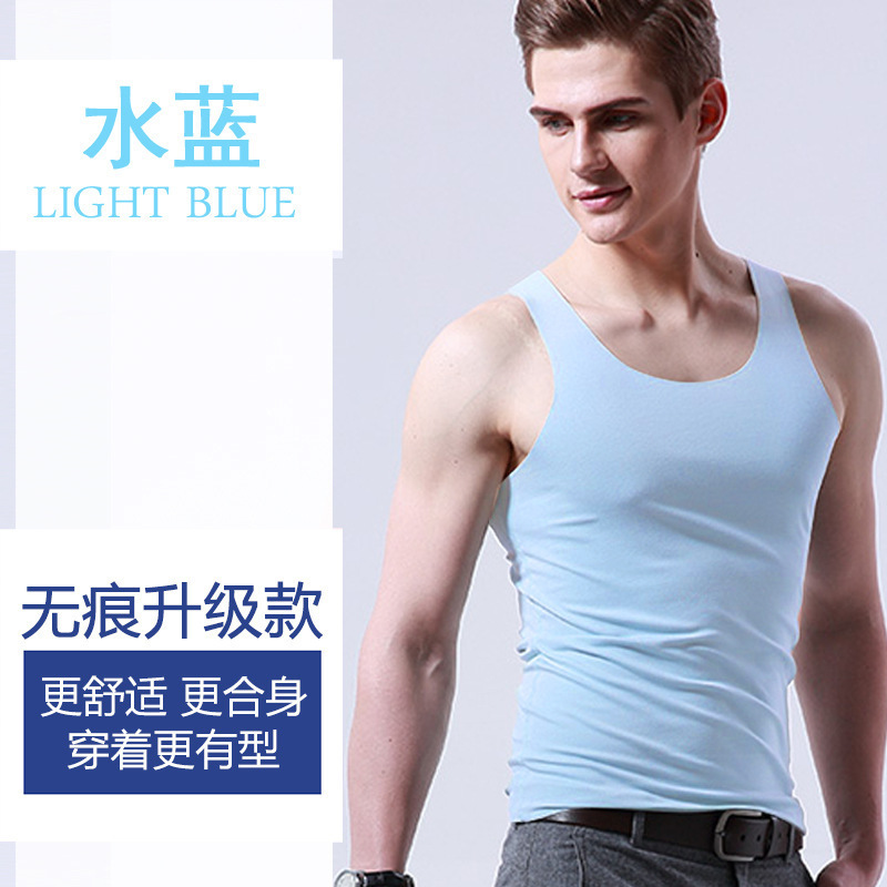 Top Fashion L-5XL Men's 3 Pack Tank Tops Ice Silk Men's Ice Silk Seamless Vest White Summer Tight-fitting Wide-shoulder V-neck Sport sleeveless Undershirt Men's Breathable Clothings M131