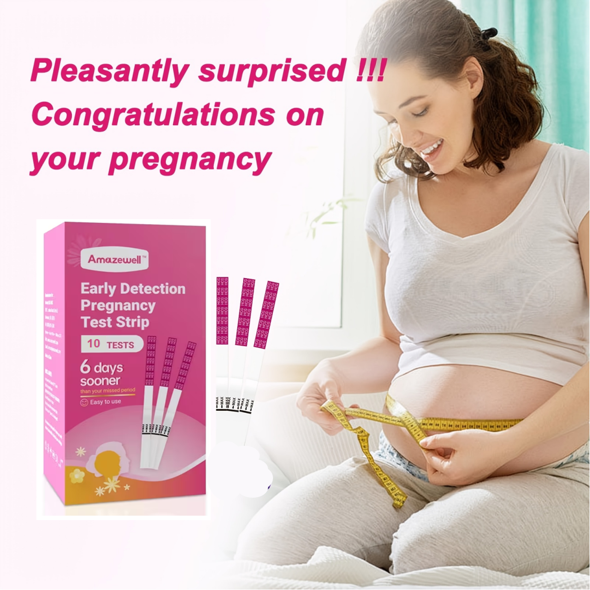 Mamatoto 10pcs Early Pregnancy Test Strips – Quick & Accurate Home Test, Easy to Use, Results in Minutes, Reliable for TTC Women, Private & Discreet