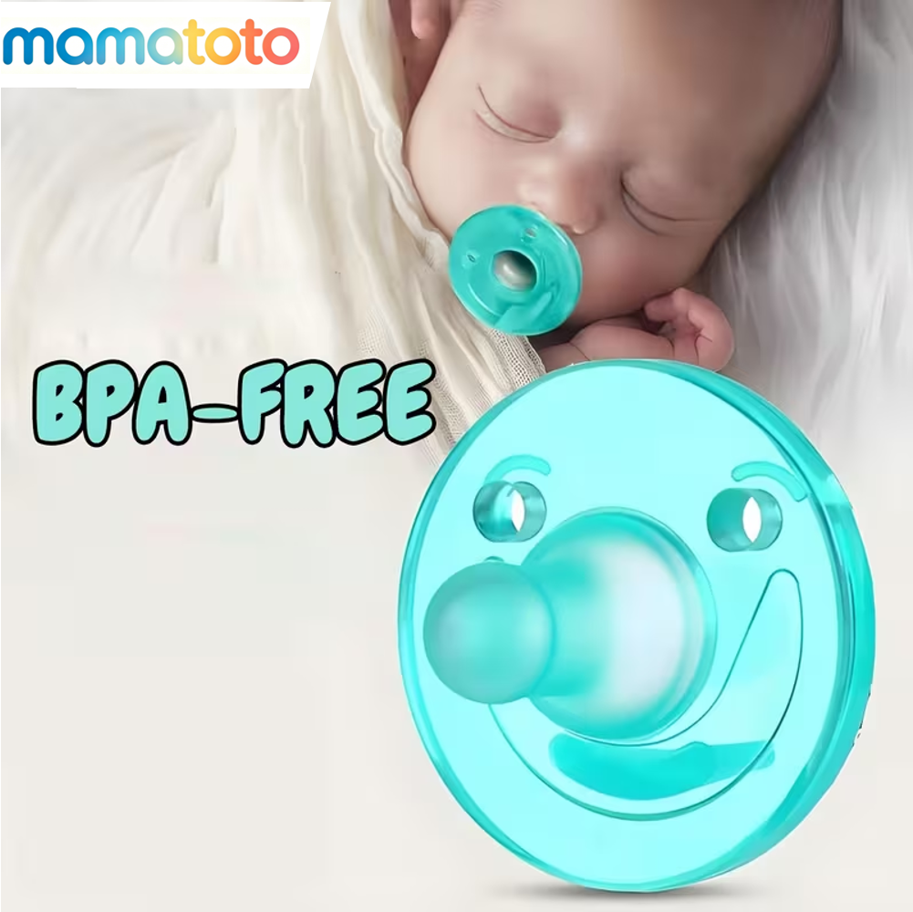 3pcs Newborn Pacifier，Round Smile Design, BPA-Free Food-Grade Silicone Pacifier,Calms Crying Baby Instantly, Perfect for Hospital Bag, Baby Registry & Daily Use(0-6 Months)