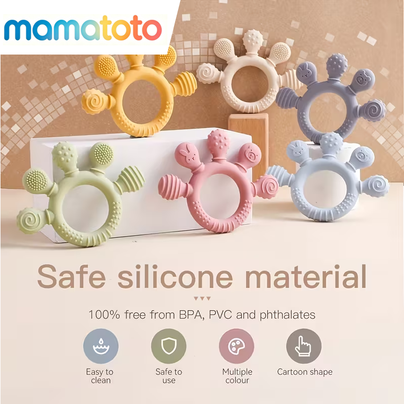 Food-Grade Silicone Baby Teething Toys – BPA Free Teething Rings for Newborns & Infants, Soothes Sore Gums, Easy for Little Hands to Hold, Great for Home, Travel & On-the-Go, Ideal Baby Shower Gift