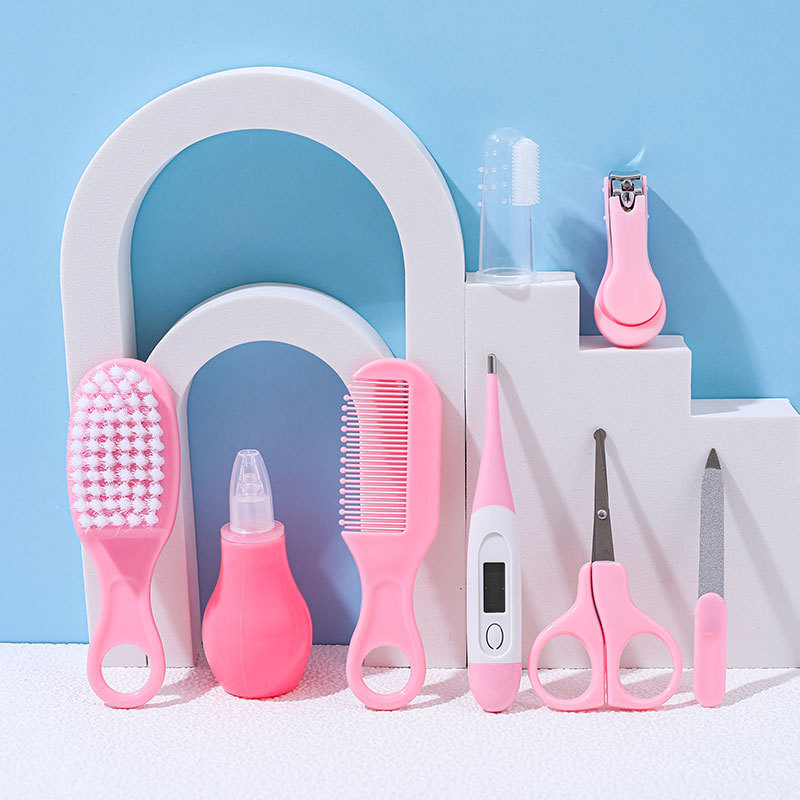 8pcs Kids Healthcare Kit with Portable Case – Complete Child Grooming Set with Ear Spoon, Nail Clippers, Soft Comb & Brushes, Essential for Daily Personal Care, Perfect for Home, Travel & Holiday Gif