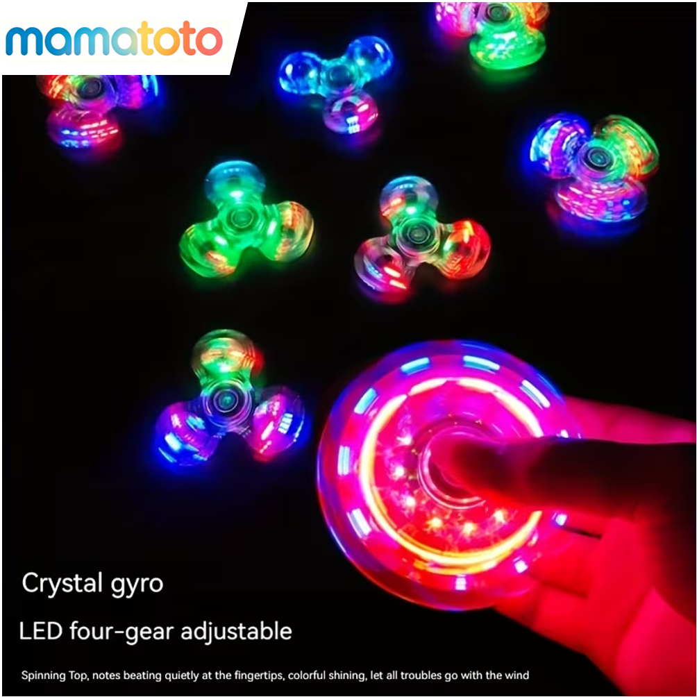 Glow-in-the-Dark Fidget Spinner with RGB Lights & Adjustable Speed, Creates Mesmerizing Light Trails for Fun