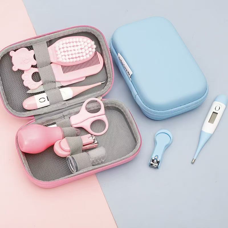 8pcs Kids Healthcare Kit with Portable Case – Complete Child Grooming Set with Ear Spoon, Nail Clippers, Soft Comb & Brushes, Essential for Daily Personal Care, Perfect for Home, Travel & Holiday Gif