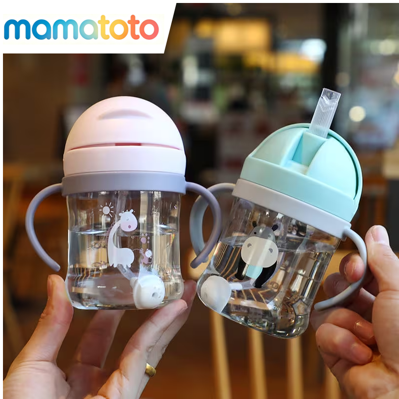 250ml Weighted Straw Cup for Toddlers 6+ Months – Spill-Proof Learning Cup with Easy-Carry Handle & Non-Slip Grip, Ideal for Home, Travel & Daycare