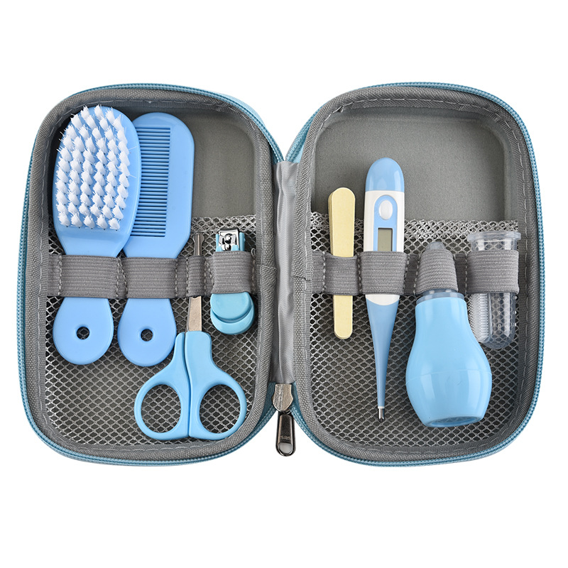 8pcs Kids Healthcare Kit with Portable Case – Complete Child Grooming Set with Ear Spoon, Nail Clippers, Soft Comb & Brushes, Essential for Daily Personal Care, Perfect for Home, Travel & Holiday Gif