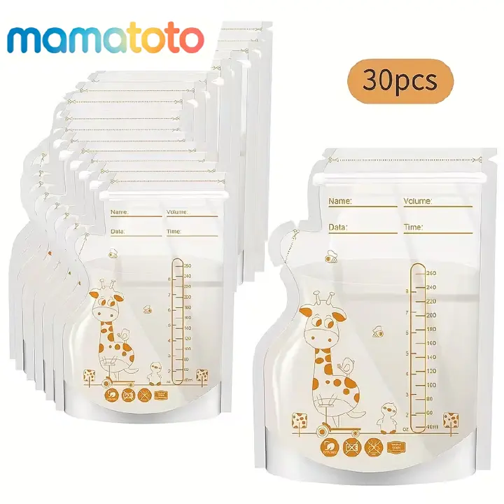 30Pcs Pour-Spout Breast Milk Storage Bags 250ml – Self-Standing for Freezer & Fridge, Space-Saving, Leakproof & Crush-Resistant, Easy to Fill & Pour, Perfect for Breastfeeding Moms Anniv. Sale