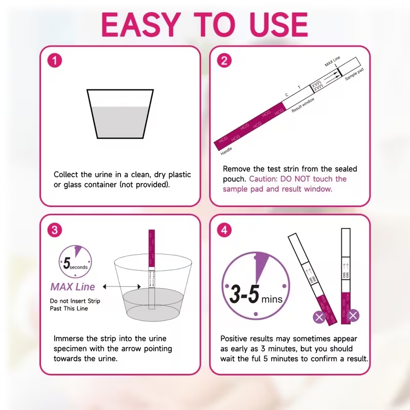 Mamatoto 10pcs Early Pregnancy Test Strips – Quick & Accurate Home Test, Easy to Use, Results in Minutes, Reliable for TTC Women, Private & Discreet