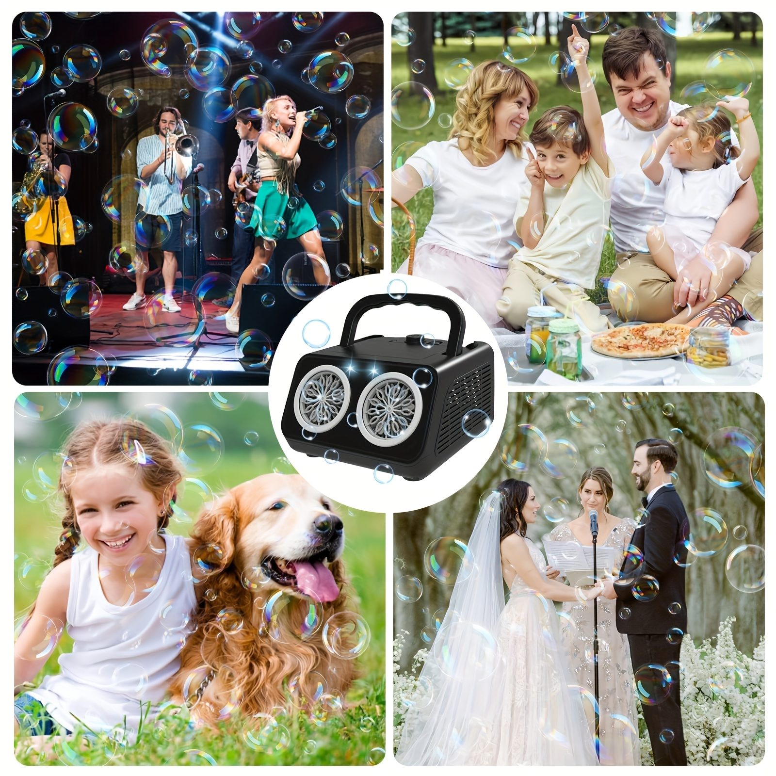 Automatic Bubble Machine with 2 Fans – 20,000+ Bubbles/Min, Electric Bubble Blower for Kids, Perfect for Birthday Parties, Outdoor Play & Family Celebrations