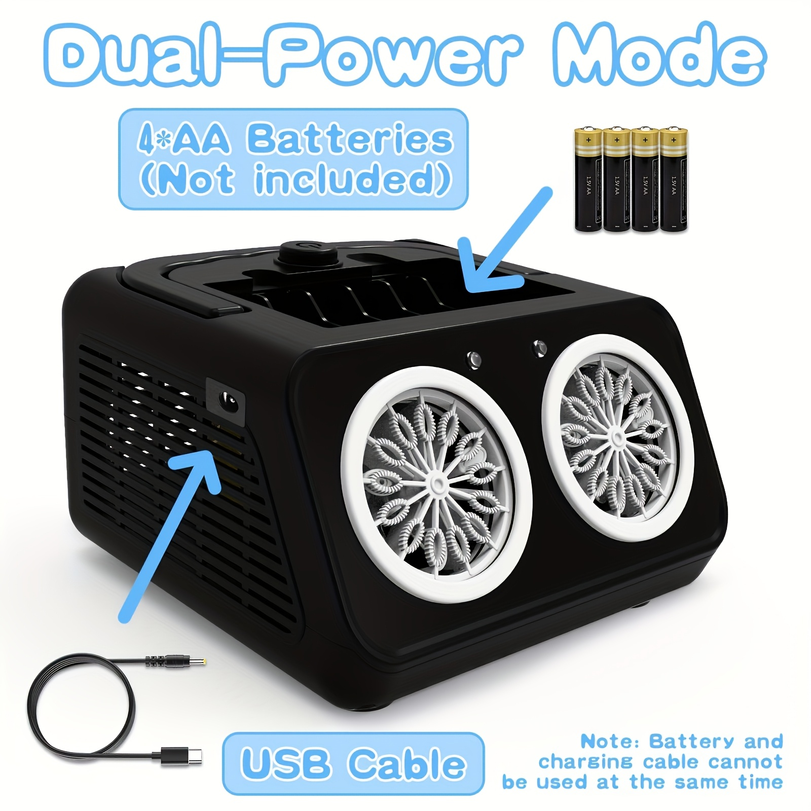 Automatic Bubble Machine with 2 Fans – 20,000+ Bubbles/Min, Electric Bubble Blower for Kids, Perfect for Birthday Parties, Outdoor Play & Family Celebrations